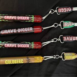 Grave Digger and Goldberg lanyards with light